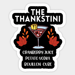 Thankstini Thanksgiving Drink Sticker